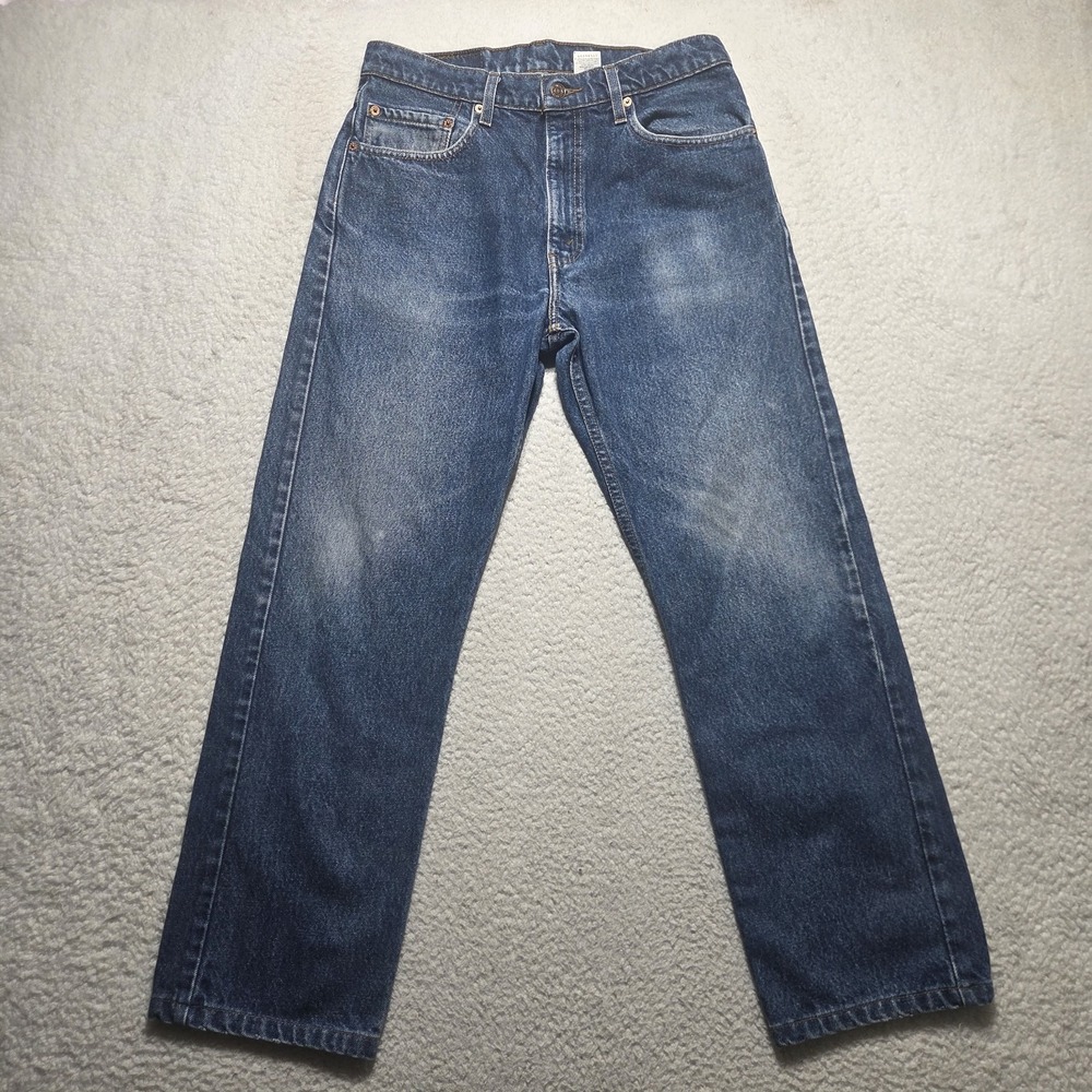 Vtg 90s Levis 505 Jeans 31x28 Blue Medium Wash Regular Fit Straight Leg Faded